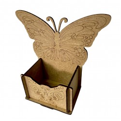 Ahşap Boyama Seti Kelebek Sade Kalemlik