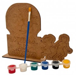 Ahşap Boyama Seti Okulda İlk Günüm Model1