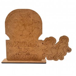 Ahşap Boyama Okulda İlk Günüm Bayrak