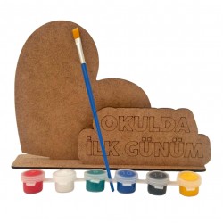 Ahşap Boyama Seti Okulda İlk Günüm Parmak İzi