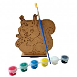 Ahşap Boyama Seti Sincap Kalemlik