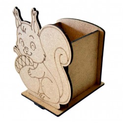 Ahşap Boyama Sade Sincap Kalemlik