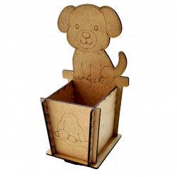 Ahşap Boyama Sade Yavru Köpek Kalemlik