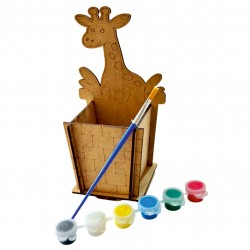 Ahşap Boyama Seti Zürafa Kalemlik