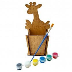 Ahşap Boyama Seti Zürafa Kalemlik