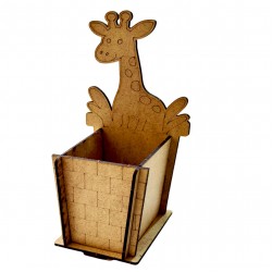 Ahşap Boyama Sade Zürafa Kalemlik