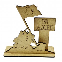 Ahşap Boyama Çanakkale 18 Mart Bayrak 3