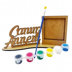 Ahşap Boyama Seti Çerçeve Canım Annem 12