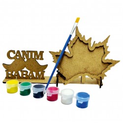 Ahşap Boyama Seti Çerçeve Canım Babam Çınar Yaprağı