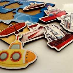 Ahşap Bul Tak Eğitim Puzzle Deniz Taşıtları