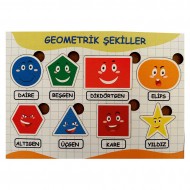 Ahşap Bul Tak Eğitim Puzzle Geometrik Şekiller