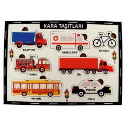 Ahşap Bul Tak Eğitim Puzzle Kara Taşıtları