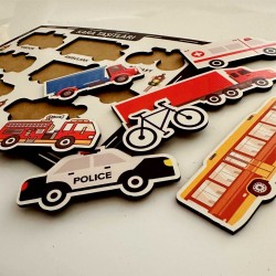 Ahşap Bul Tak Eğitim Puzzle Kara Taşıtları