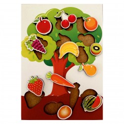 Ahşap Bul Tak Eğitim Puzzle Meyve Ağaç
