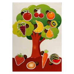Ahşap Bul Tak Eğitim Puzzle Meyve Ağaç