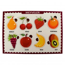 Ahşap Bul Tak Eğitim Puzzle Meyveler