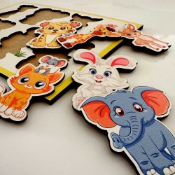 Ahşap Bul Tak Eğitim Puzzle Orman Hayvanlar