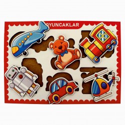 Ahşap Bul Tak Eğitim Puzzle Oyuncak Figür