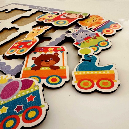 Ahşap Bul Tak Eğitim Puzzle Safari Ahşap Bul Tak Eğitim Puzzle Safari