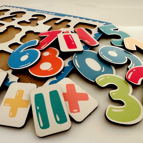 Ahşap Bul Tak Eğitim Puzzle Sayılar Hesaplama