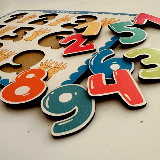 Ahşap Bul Tak Eğitim Puzzle Sayılar