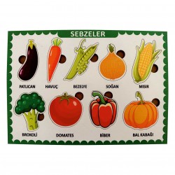 Ahşap Bul Tak Eğitim Puzzle Sebzeler
