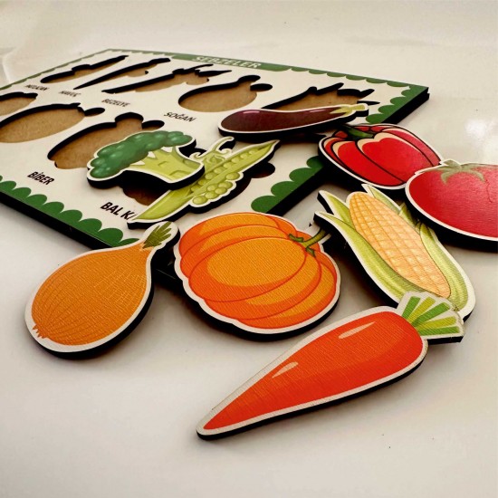 Ahşap Bul Tak Eğitim Puzzle Sebzeler