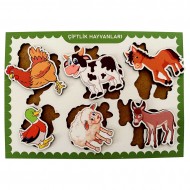 Ahşap Bul Tak Eğitim Puzzle Çiftlik Hayvanları