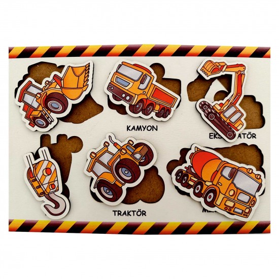 Ahşap Bul Tak Eğitim Puzzle İş Makinaları
