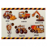 Ahşap Bul Tak Eğitim Puzzle İş Makinaları