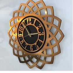 Altın Yaldız Çiçek Desen Duvar Saati