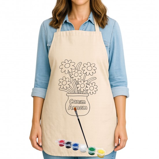 Anneler Günü Boyama Mutfak Önlüğü Seti Model1