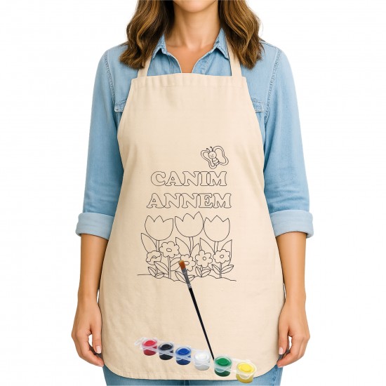 Anneler Günü Boyama Mutfak Önlüğü Seti Model10