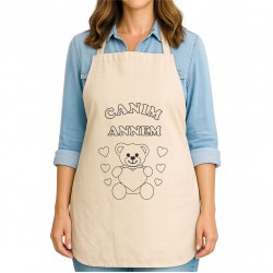 Anneler Günü Boyama Mutfak Önlüğü Boyasız Model13