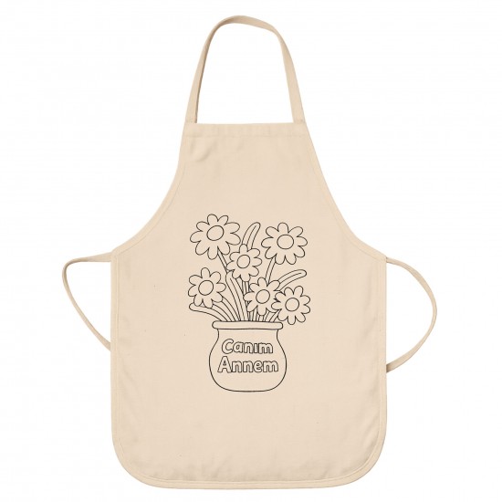 Anneler Günü Boyama Mutfak Önlüğü Boyasız Model1