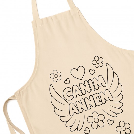 Anneler Günü Boyama Mutfak Önlüğü Boyasız Model2