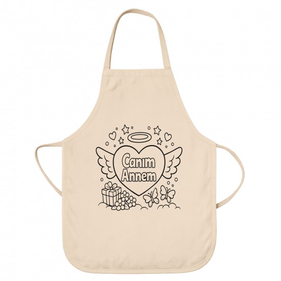 Anneler Günü Boyama Mutfak Önlüğü Boyasız Model3