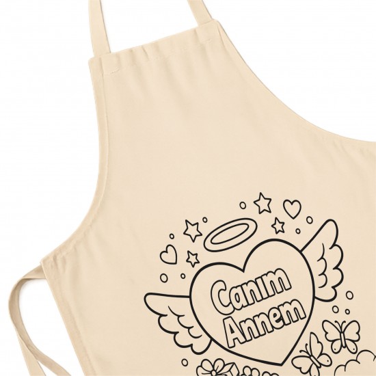 Anneler Günü Boyama Mutfak Önlüğü Boyasız Model3