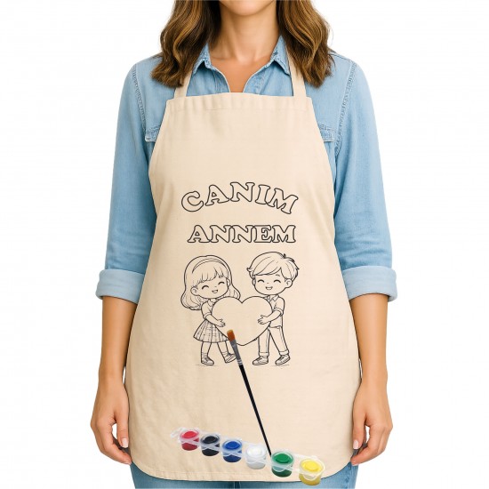 Anneler Günü Boyama Mutfak Önlüğü Seti Model5