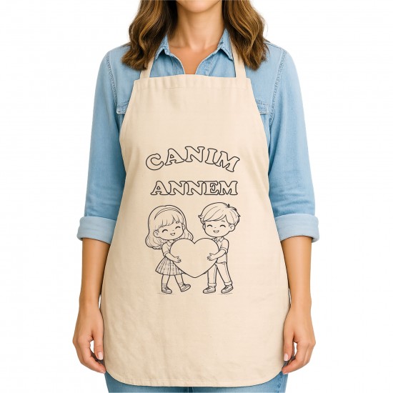 Anneler Günü Boyama Mutfak Önlüğü Boyasız Model5