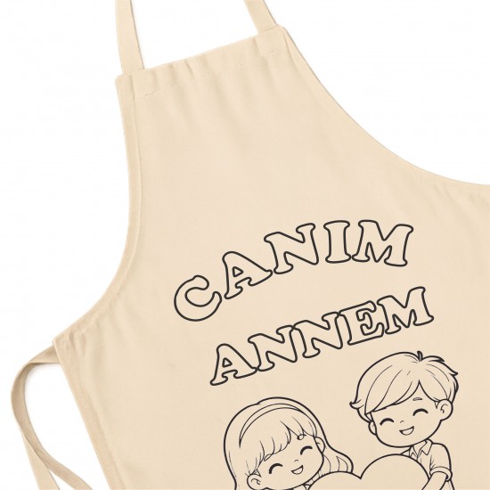 Anneler Günü Boyama Mutfak Önlüğü Boyasız Model5