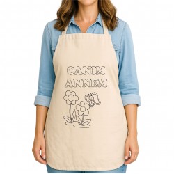 Anneler Günü Boyama Mutfak Önlüğü Boyasız Model6