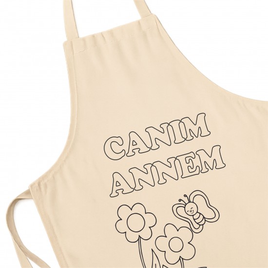 Anneler Günü Boyama Mutfak Önlüğü Boyasız Model6