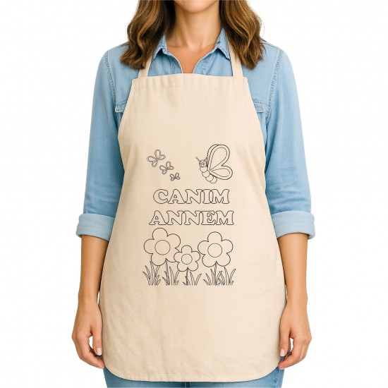 Anneler Günü Boyama Mutfak Önlüğü Boyasız Model7
