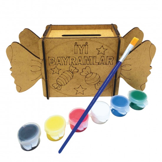 Bamrama Özel Ahşap Boyama Kumbara Hediye Seti 1 Bamrama Özel Ahşap Boyama Kumbara Hediye Seti 1