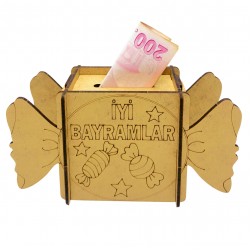 Bamrama Özel Ahşap Boyama Kumbara Hediye