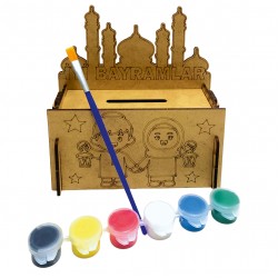 Bamrama Özel Ahşap Camii Boyama Kumbara Hediye Seti Bamrama Özel Ahşap Camii Boyama Kumbara Hediye Seti