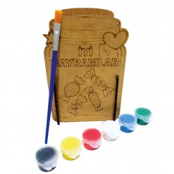 Bamrama Özel Ahşap Kavanoz Boyama Kumbara Hediye Seti Bamrama Özel Ahşap Kavanoz Boyama Kumbara Hediye Seti