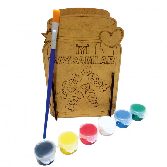 Bamrama Özel Ahşap Kavanoz Boyama Kumbara Hediye Seti Bamrama Özel Ahşap Kavanoz Boyama Kumbara Hediye Seti