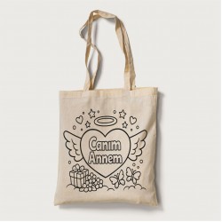 Bez Çanta Boyama Anneler Gününe Özel Model 10